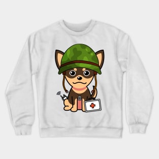 Cute Small Dog is an army medic Crewneck Sweatshirt